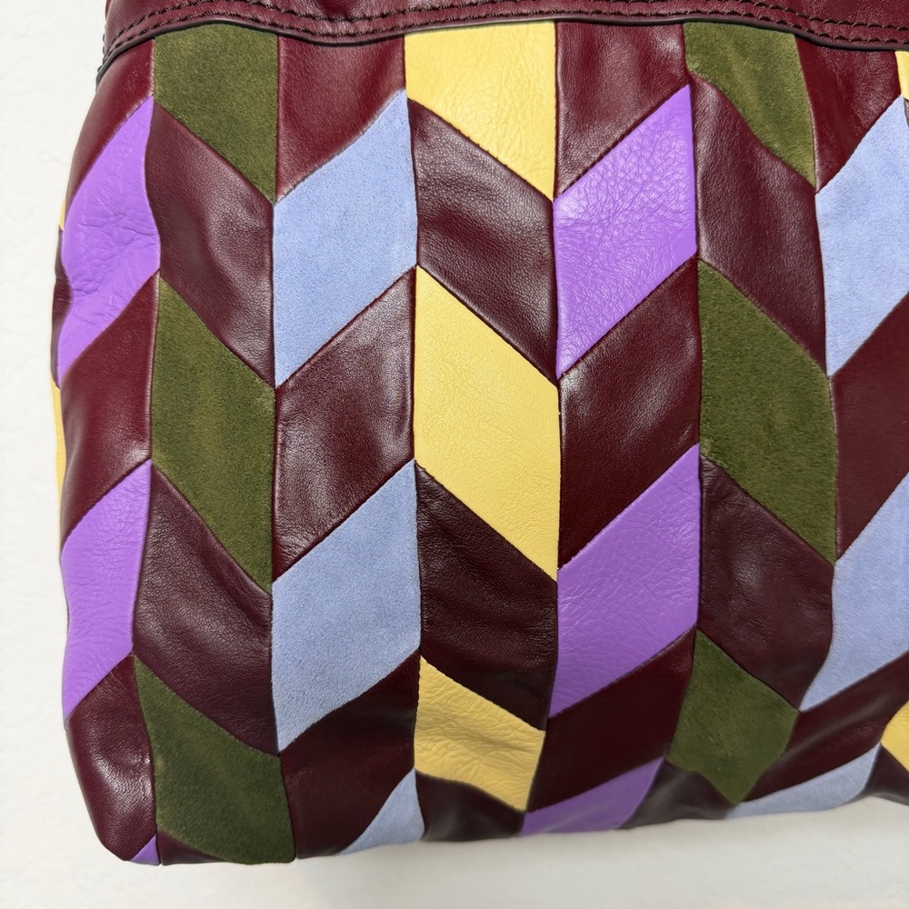 Fossil Gigi Drawstring Multicolor Patchwork Leath… - image 8